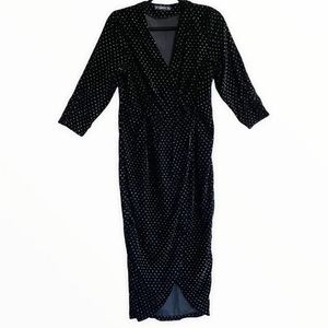 Zara Knit Velvet Wrap Dress